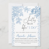 Invitation Rococo Toile Quelque chose Fête des mariées Floral (Devant)