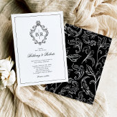 Invitation Rococo Vintage Mariage Monogramme