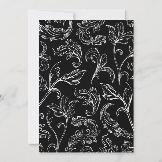 Invitation Rococo Vintage Mariage Monogramme (Dos)