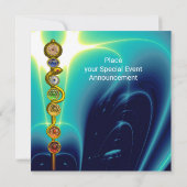 Invitation RODE D'ASCLEPIUS 7 CHAKRAS, YOGA LOTUS POSE Bleu (Dos)