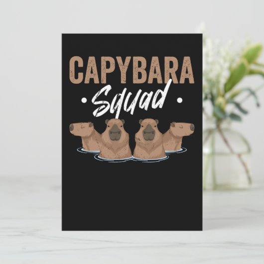 Invitation Rodent Capybara de l'équipe animale (Debout devant)