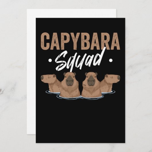 Invitation Rodent Capybara de l'équipe animale (Devant / Derrière)