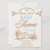 Invitation Rodeo Blue Boys Rodeo Cowboy Baby shower occidenta (Devant)