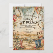 Invitation Rodeo Boots & Cactus 1st Birthday (Devant)