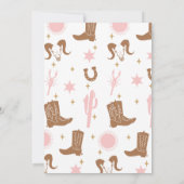 Invitation Rodéo Brown rose moderne Baby shower fille (Dos)