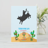 Invitation Rodeo Bull Ride silhouette (Debout devant)