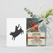 Invitation Rodeo Bull Ride silhouette (Debout devant)