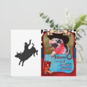 Invitation Rodeo Bull Ride silhouette (Debout devant)