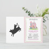 Invitation Rodeo Bull Ride silhouette (Debout devant)