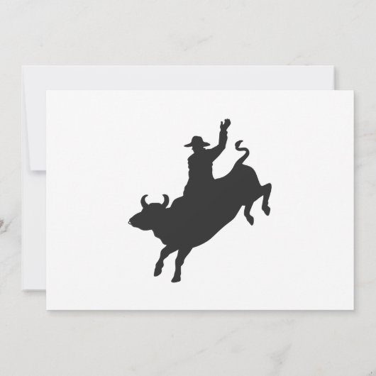 Invitation Rodeo Bull Ride silhouette (Dos)