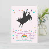 Invitation Rodeo Bull Ride silhouette (Debout devant)