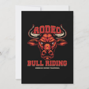 Invitation Rodeo Bull Riding Cowboy Western Country Cadeau
