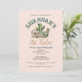 Invitation Rodéo d'Anniversaire de Cactus Rose (Debout devant)