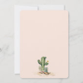 Invitation Rodéo d'Anniversaire de Cactus Rose (Dos)