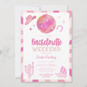 Invitation Rodéo de Cowgirl Disco Rose pour Enterrement de Vi (Devant)