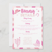 Invitation Rodéo de Cowgirl Disco Rose pour Enterrement de Vi (Dos)