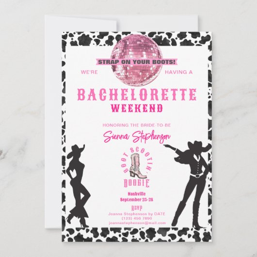 Invitation Rodéo de Disco de Cowgirl de Nashville pour Enterr (Devant)