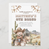 Invitation Rodéo de mignonne Cowboy (Devant / Derrière)