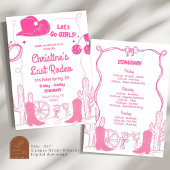 Invitation Rodéo Dernier Bow Cowgirl Itinéraire