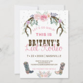 Invitation Rodéo Dernier rose Fête de Bachelorette (Devant)