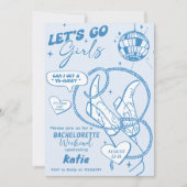 Invitation Rodéo Disco de Cowgirl Week-end Enterrement de Vie (Devant)