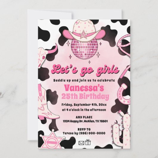 Invitation Rodéo Disco Filles Filles (Devant)