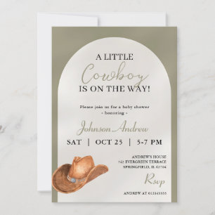 Invitation Rodéo personnel baby shower Cowboy