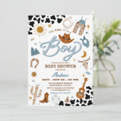 Invitation Rodeo Ranch Wild West Cowboy Baby shower (Debout devant)