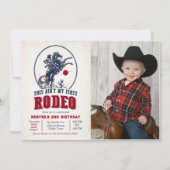 Invitation Rodéo Red Cowboy vintage 2e anniversaire Photo (Devant)