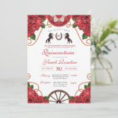 Invitation Rodéo Rose rouge Ouest Charro Quinceanera (Debout devant)