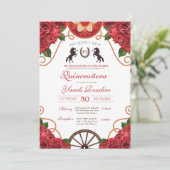 Invitation Rodéo Rose rouge Ouest Charro Quinceanera (Debout devant)