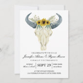 Invitation Rodeo rustique aquarelle | Fleurs de mariage 2 (Devant)