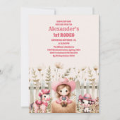 Invitation Rodéo rustique cow western vache 1er anniversaire (Devant)