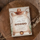 Invitation Rodéo sauvage de l'Ouest cow-boy marron