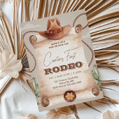 Invitation Rodéo sauvage de l'Ouest cow-boy marron