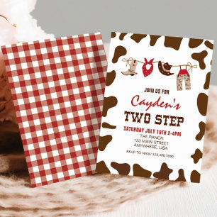 Invitation Rodeo Two step Cowboy occidental 2e anniversaire