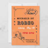 Invitation Rodeo Western équitation Cowboy Pays Anniversaire (Devant)