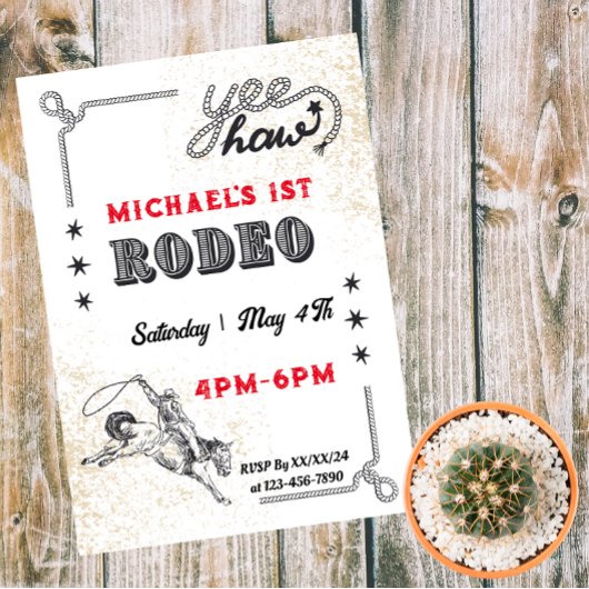 Invitation Rodeo Western Riding Cowboy Anniversaire