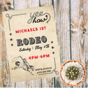 Invitation Rodeo Western Riding Cowboy Rodéo Anniversaire