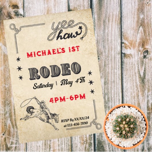 Invitation Rodeo Western Riding Cowboy Rodéo Anniversaire