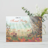 Invitation Roe Deer Forest Sunlight Party Personnalisable (Debout devant)
