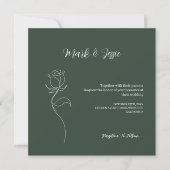 Invitation ROE Dusky Green & White Simple Mariage (Devant)