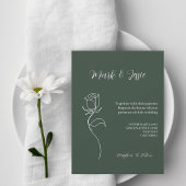 Invitation ROE Dusky Green & White Simple Mariage