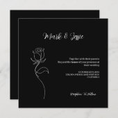 Invitation ROE Mariage simple noir et blanc (Devant / Derrière)