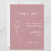 Invitation ROE rose et blanc Mariage simple (Devant)
