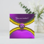 Invitation ROGNES MAGIQUES, Gemme MONOGRAM glace violette (Debout devant)