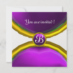 Invitation ROGNES MAGIQUES, Gemme MONOGRAM glace violette