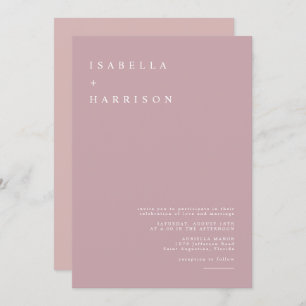 Invitation ROGUE Dusty Blush Rose Mauve Rose Mariage or