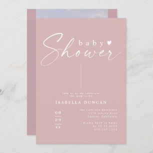Invitation ROGUE Dusty Rose Blush rose Mauve Baby shower fill