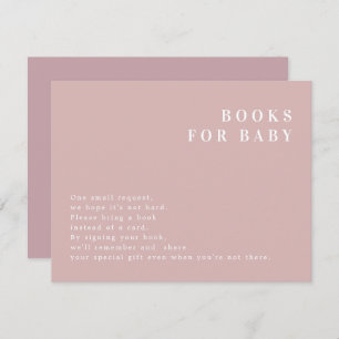 Invitation ROGUE Modern Dusty Rose Blush Livres pour Baby Car
